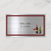 Fine Wine Silver Business Card 2 Visitenkarte (Rückseite)
