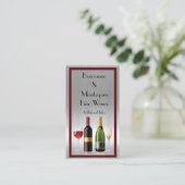 Fine Wine Silver Business Card 2 Visitenkarte (Stehend Vorderseite)