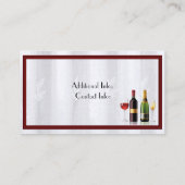 Fine Wine White Business Card Visitenkarte (Rückseite)