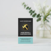 Fine Wood Grain Creative Hammer Icon Handyman Visitenkarte (Stehend Vorderseite)