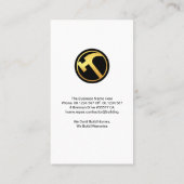 Fine Wood Grain Creative Hammer Icon Handyman Visitenkarte (Rückseite)