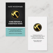 Fine Wood Grain Creative Hammer Icon Handyman Visitenkarte (Vorne/Hinten)