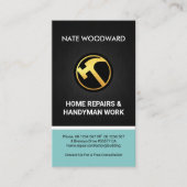 Fine Wood Grain Creative Hammer Icon Handyman Visitenkarte (Vorderseite)