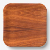 Fine Wood Grain Teak Mahogany Veneer Pappteller (Vorderseite)