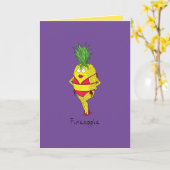 Fineaple - Ananas-Funny-Bikini-Grußkarte Karte (Gelbe Blume)