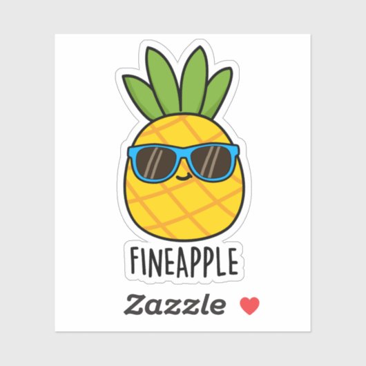 Fineaple Funny Pineaple Pun Aufkleber (Blatt)