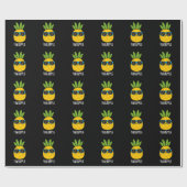 Fineaple Funny Pineaple Pun Dark BG Geschenkpapier (Flach)