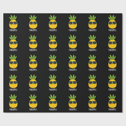 Fineaple Funny Pineaple Pun Dark BG Geschenkpapier (Flach)