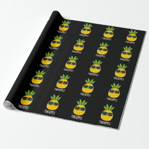 Fineaple Funny Pineaple Pun Dark BG Geschenkpapier