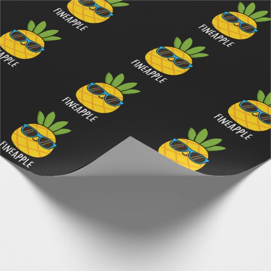 Fineaple Funny Pineaple Pun Dark BG Geschenkpapier (Ecke)