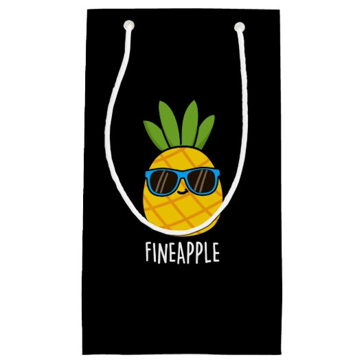 Fineaple Funny Pineaple Pun Dark BG Kleine Geschenktüte (Vorderseite)