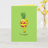 Fineapple - lustige Ananas-Bikini-Gruß-Karte Karte (Gelbe Blume)