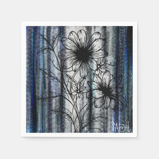 Fineline Blume Art Serviette (Vorderseite)