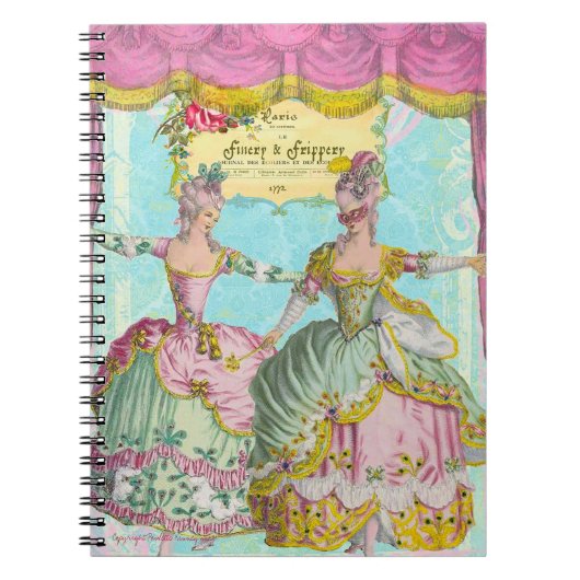 Finery und Frippery Marie Antoinette-Notebook Notizblock (Vorderseite)