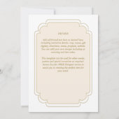 Finest Beige Cream Gold MONOCHROME Hochzeit Einladung (Rückseite)