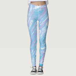 Finger-Blau-Marmor Leggings