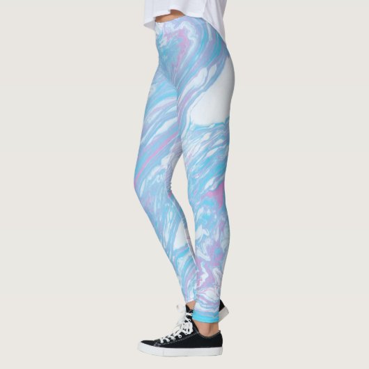 Finger-Blau-Marmor Leggings (Links)