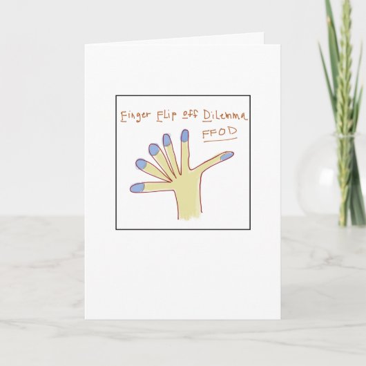 Finger Flip Dilemma Greeting Card Karte (Vorderseite)