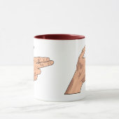 Finger-Gewehr-Pistolen-Schießen-Handzeichen-Geste Tasse (Zentrum)