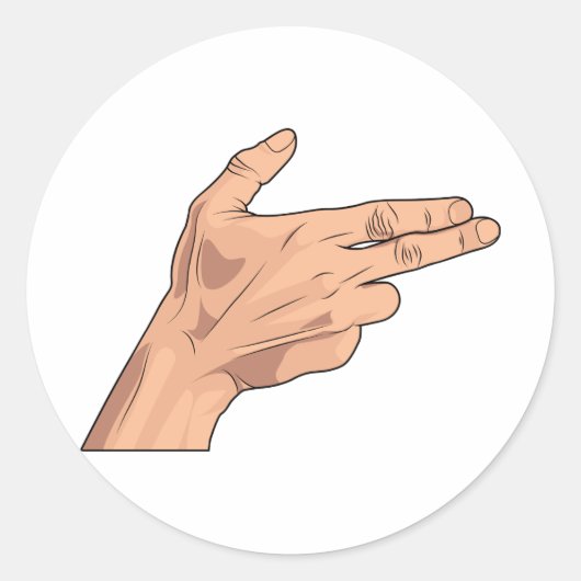 Finger Gun Pistole schießen Hand Sign Gesture Runder Aufkleber (Vorderseite)