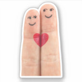 Finger Heart Couple Aufkleber (Vorderseite)