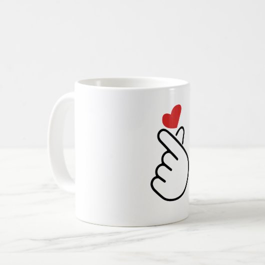 Finger Heart Kaffeetasse (Vorderseite Links)