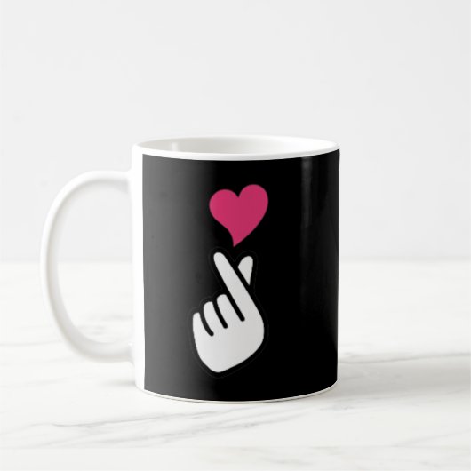 Finger Heart Koreanisches Hand Symbol KPOP Liebe S Kaffeetasse (Links)