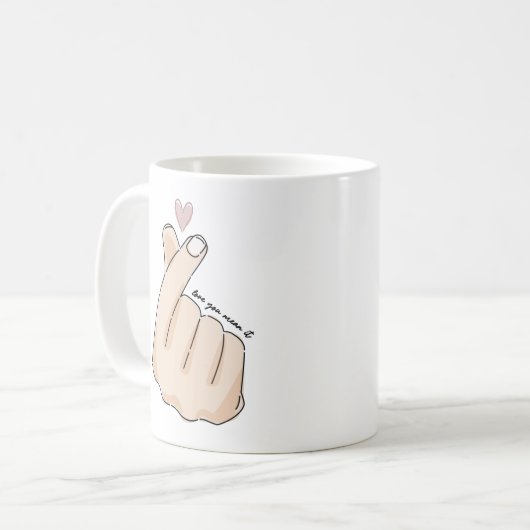Finger Heart Liebe Sie Gemein Kaffeetasse (Vorderseite Links)