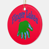 Finger Lake Cartoon Keramik Ornament (Links)