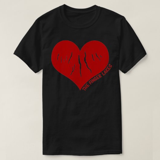 Finger Lakes Heart I Love Finger Lakes T-Shirt (Design vorne)