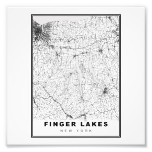 Finger Lakes Karte Fotodruck