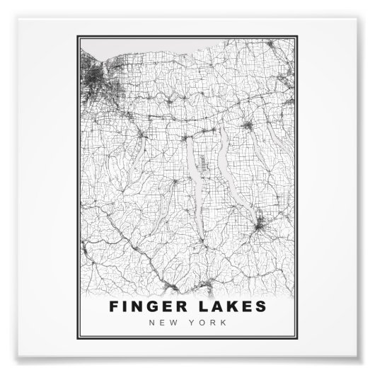 Finger Lakes Map Fotodruck (Vorne)