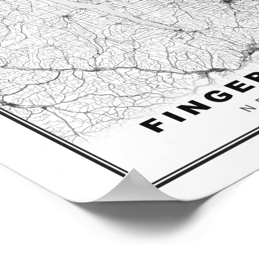 Finger Lakes Map Poster (Ecke)