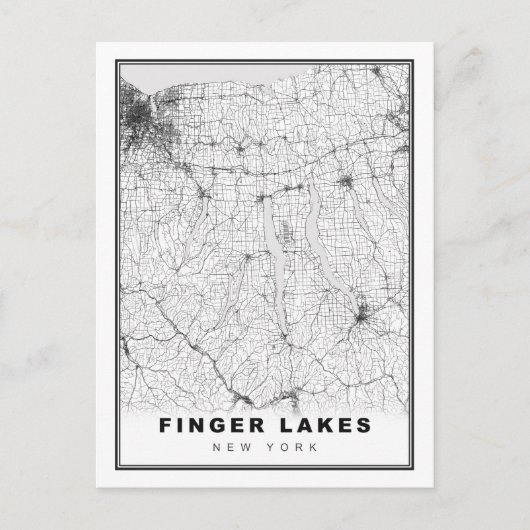 Finger Lakes Map Postkarte (Vorderseite)