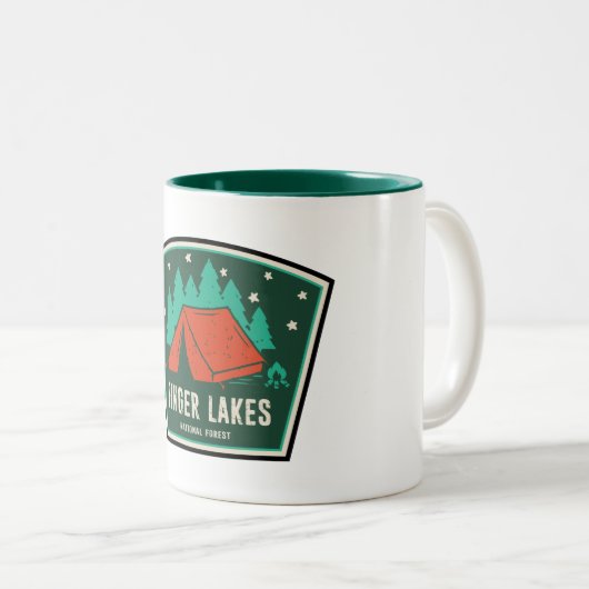 Finger Lakes National Forest Camping Zweifarbige Tasse (VorderseiteRechts)