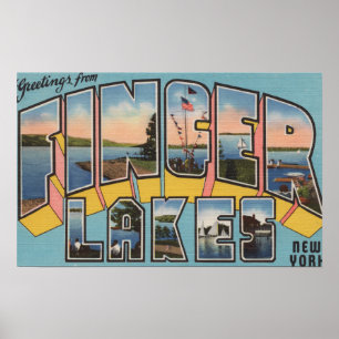 Finger Lakes, New York - Große Letter Scenes Poster