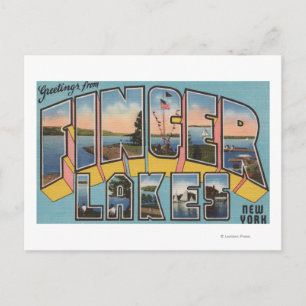 Finger Lakes, New York - Große Letter Scenes Postkarte