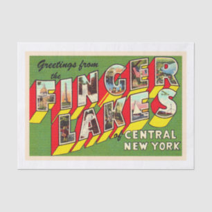Finger Lakes New York NY Große Letter Postkarte Seidenpapier