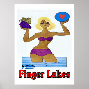 Finger Lakes, New Yorker Staat, Wein, Wasser, Fisc Poster