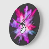 Finger Love Sign Große Wanduhr (Winkel)