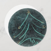 Finger Paint Christmas Tree Feiertagskarte (Vorne/Hinten)