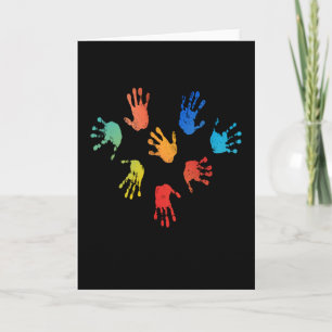 Finger Paint Kids Handprint Karte