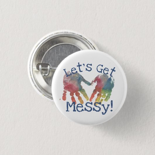 Finger Paint Let's Get Messy Art Makers Button (Vorne & Hinten)