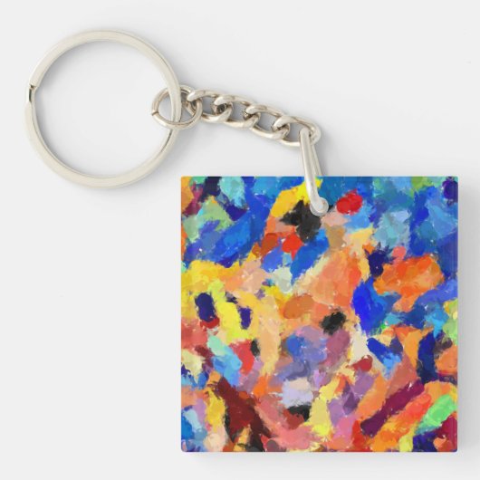 finger paint smudges orignal art painting keychai schlüsselanhänger (Vorderseite)