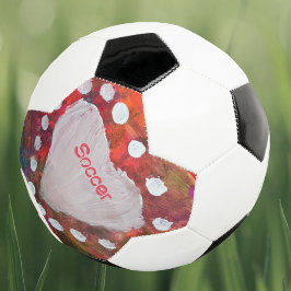 Finger Painted White Heart Multicolored Fußball