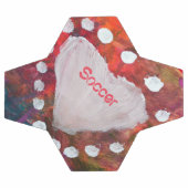 Finger Painted White Heart Multicolored Fußball (Flach)