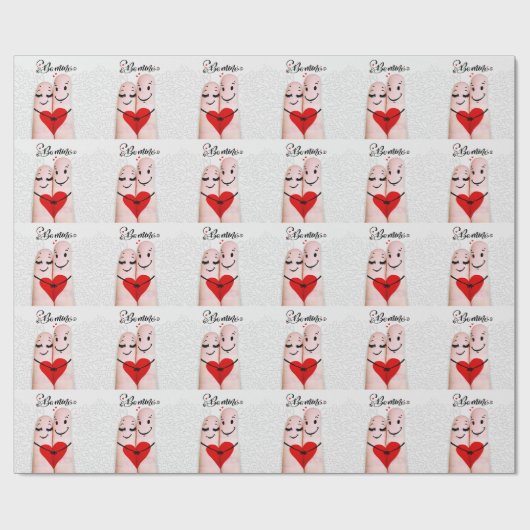 Finger People in Love Be Mine Valentine Geschenkpapier (Flach)