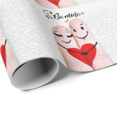 Finger People in Love Be Mine Valentine Geschenkpapier (Rolleneckpunkt)