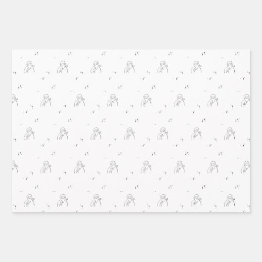 Finger Print Christmas Design Geschenkpapier Set (Vorderseite 3)