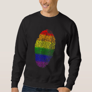 Finger Print Dna Lgbtq Rainbow Flag Gay Pride Alt Sweatshirt